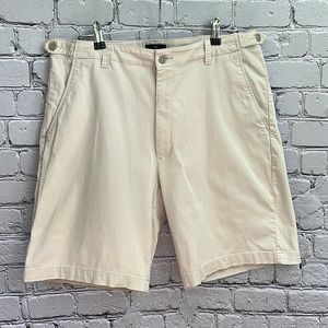 Dockers Golf Flat Front Relaxed Fit Chino Casual Light Khaki Shorts Men Size 34